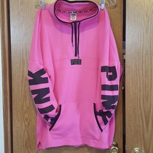 Pink varsity quarter zip pullover